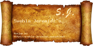 Svehla Jeremiás névjegykártya